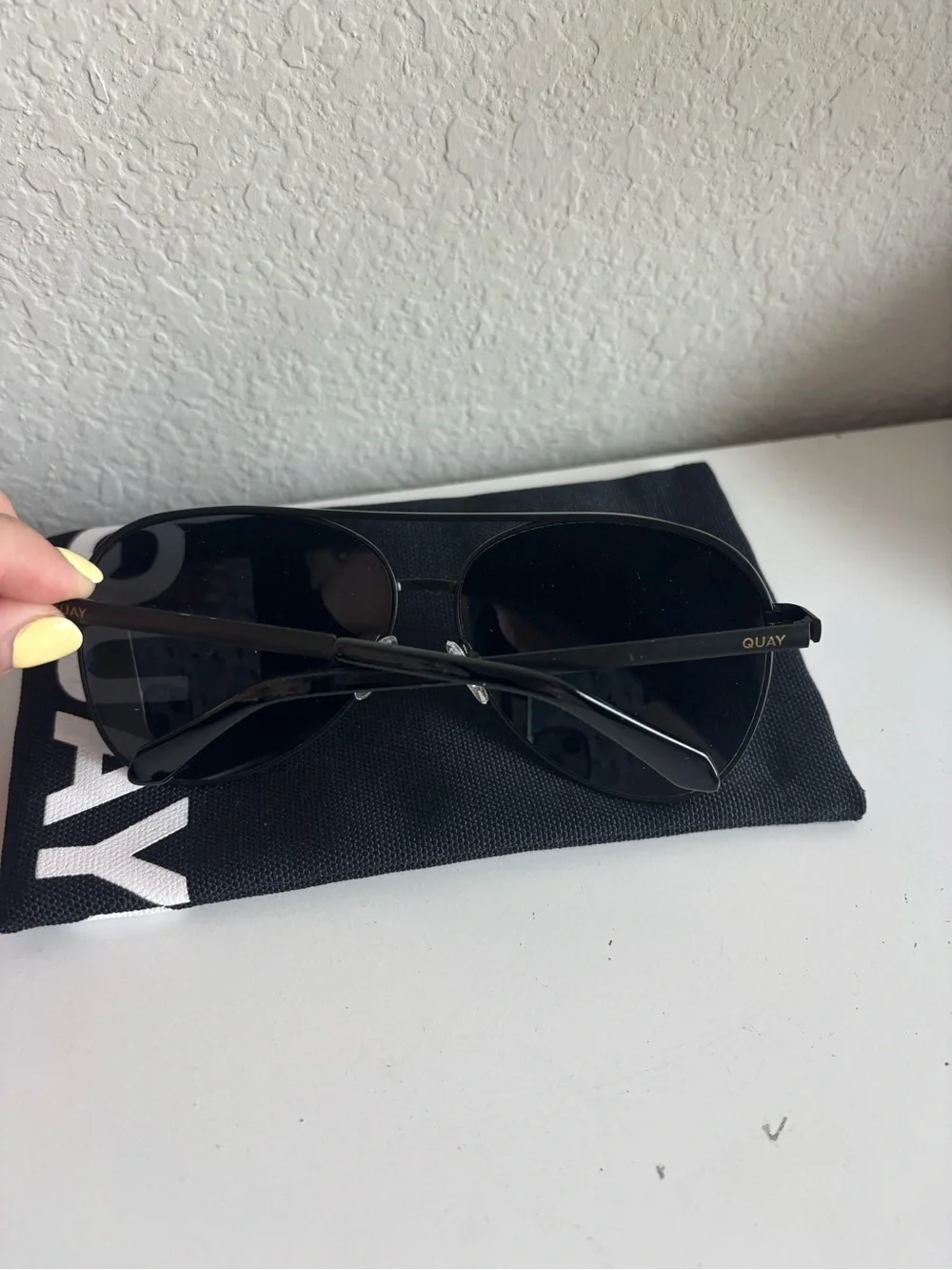 Quay Australia black aviator sunglasses